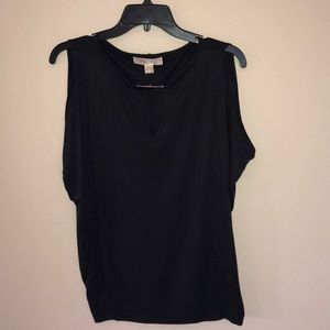 Michael Kors navy sleeves top sz S.  Silver detail